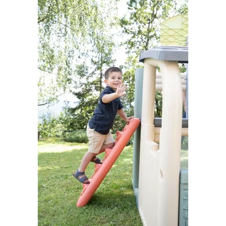 Smoby Fun Center Sport-Spielhaus, XXL Outdoor-Kinderhaus mit Multi-Sportbereich & Rutsche, 62% Recycling-Anteil, 284x203x176 cm, für Kinder ab 2 Jahren – Bild 5