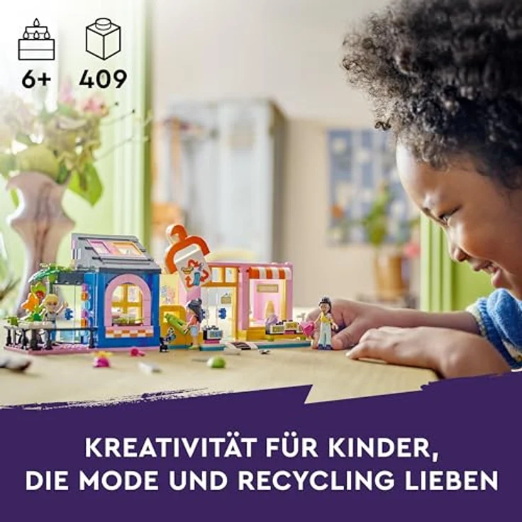 LEGO Friends Vintage-Modegeschäft, Bausatz für Kinder mit Spielzeug-Laden, Figuren und Katze, Modell für Rollenspiele zur sozial-emotionale Entwicklung, Geschenk für 6-jährige Mädchen und Jungen 42614 – Bild 2