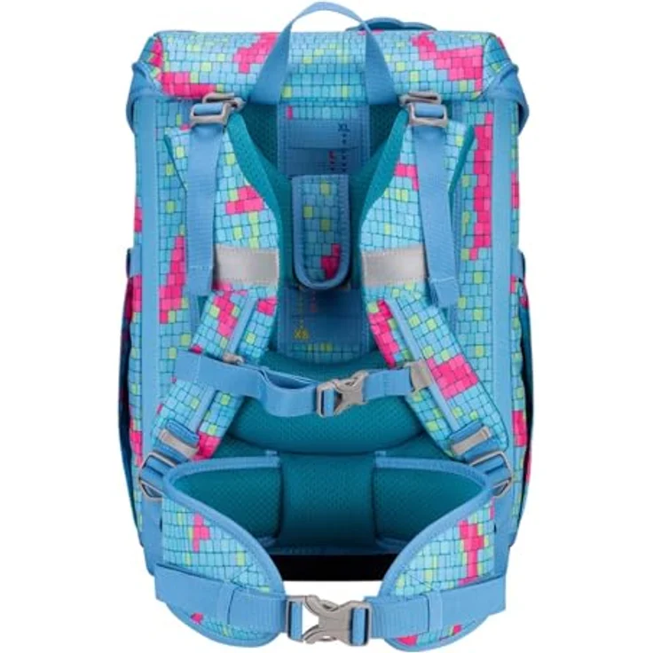 DerDieDas ErgoFlex Easy Schulranzenset 5-teilig Happy Pixel, ergonomisch gepolstert mit atmungsaktiven Gurten – Bild 3