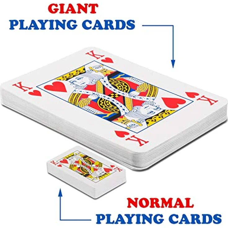 GOODS+GADGETS Jumbo Pokerkarten XXL - Riesige Spielkarten mit 52 Karten, 280 x 210 mm, ideal für Kinder und Senioren – Bild 4