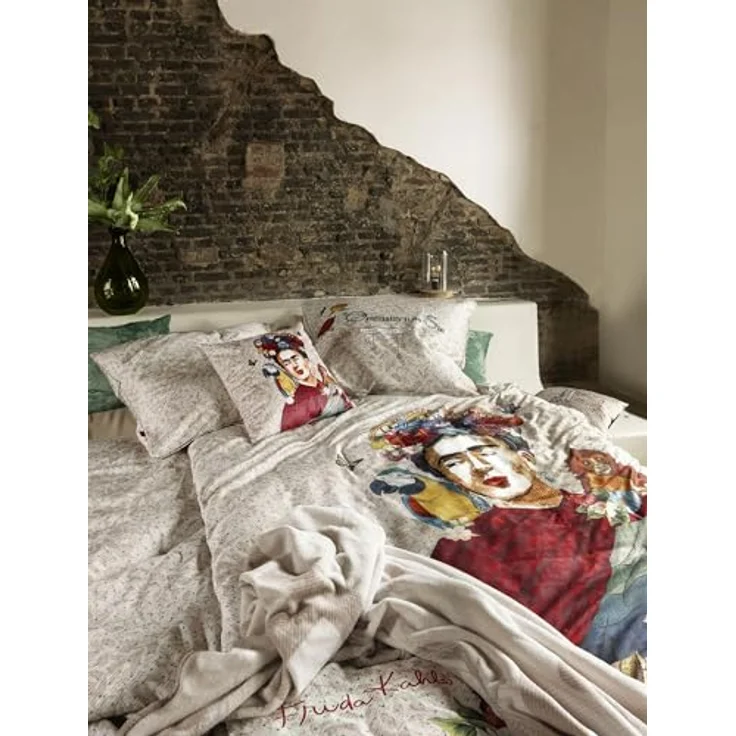 Irisette Mako Satin Bettwäsche I Frida Kahlo I Beige I 135x200, 100% Baumwolle, bügelleicht, trocknergeeignet – Bild 4