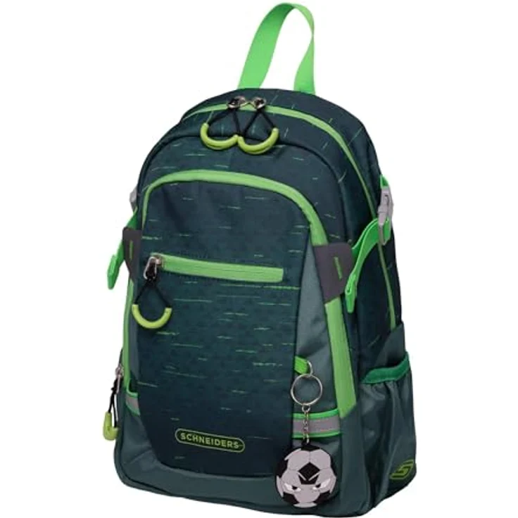 Schneiders Kindergartenrucksack, 35 cm, aus recycelten PET-Flaschen, Schwarz-Rot mit komfortablen Schultergurten und Trinkflaschen-Taschen – Bild 2