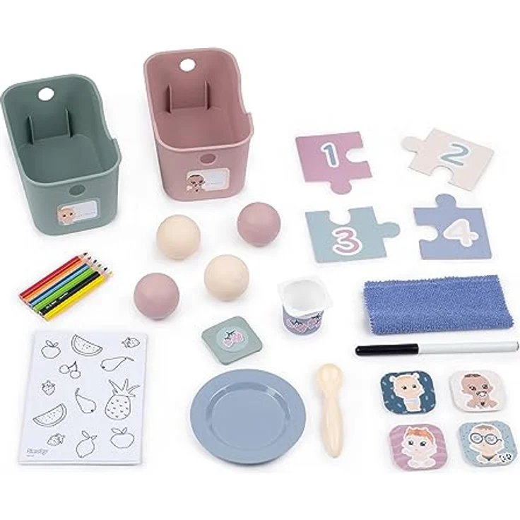 Smoby - Baby Care Puppen-Kita - einklappbares Spielcenter (107,9x77,9x51 cm) mit 360° Spielfläche und 27 Extras, für Kinder ab 3 Jahre – Bild 4
