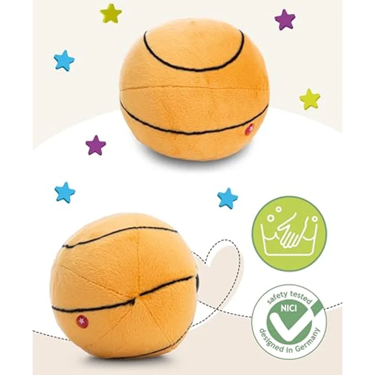 NICI Kuscheltier GLUBSCHIS Basketball Rob, 13cm, orange, weicher Plüsch mit Goldaugen, perfekter Begleiter zum Kuscheln und Spielen, ideales Geschenk für Kinder & Erwachsene | 63029 – Bild 3