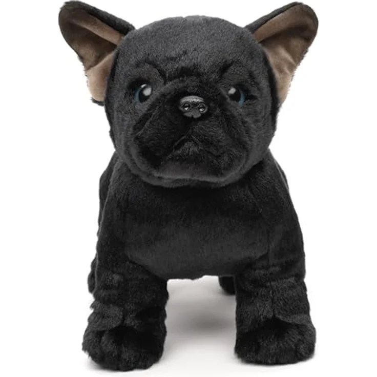 Uni-Toys Französische Bulldogge (schwarz), Plüsch-Tier, 26 cm, aus 100 % recycelter Polyester-Faser, lebensecht und hochwertig verarbeitet – Bild 2