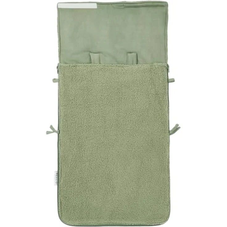 Meyco Baby Fußsack Teddy Olive Green, 40x82cm, für Autositz Gruppe 0 und Kinderwagen, weich und bequem – Bild 2