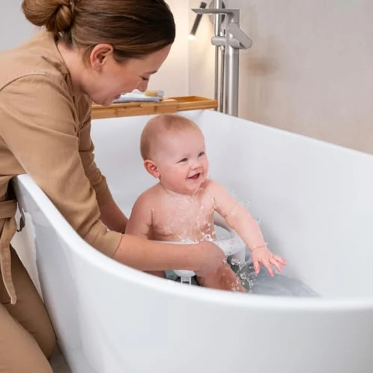Rotho Babydesign Badewannensitz, vielseitig für Badewanne und Dusche, grün weiß, geeignet für Kinder ab 7 Monaten bis 13 kg – Bild 4