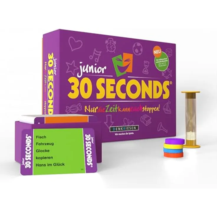 DENKRIESEN – 30 Seconds® Junior, Partyspiel für Kinder und Familie ab 7 Jahren, 2400 Begriffe, 3+ Spieler, Familienspiel für große Gruppen