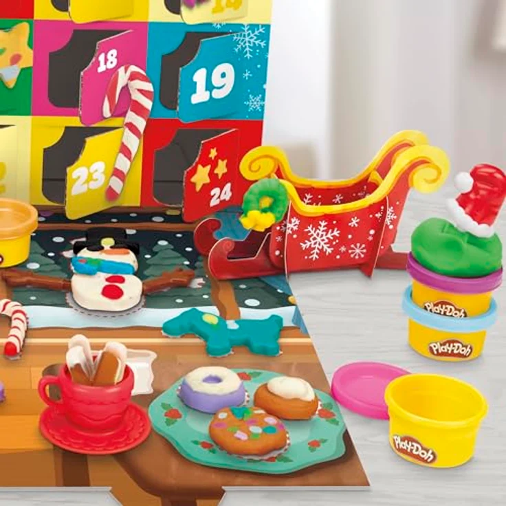 Hasbro Play-Doh Holiday Adventskalender, 24 Überraschungsgeschenke mit Play-Doh-Dosen und Zubehör – Bild 8