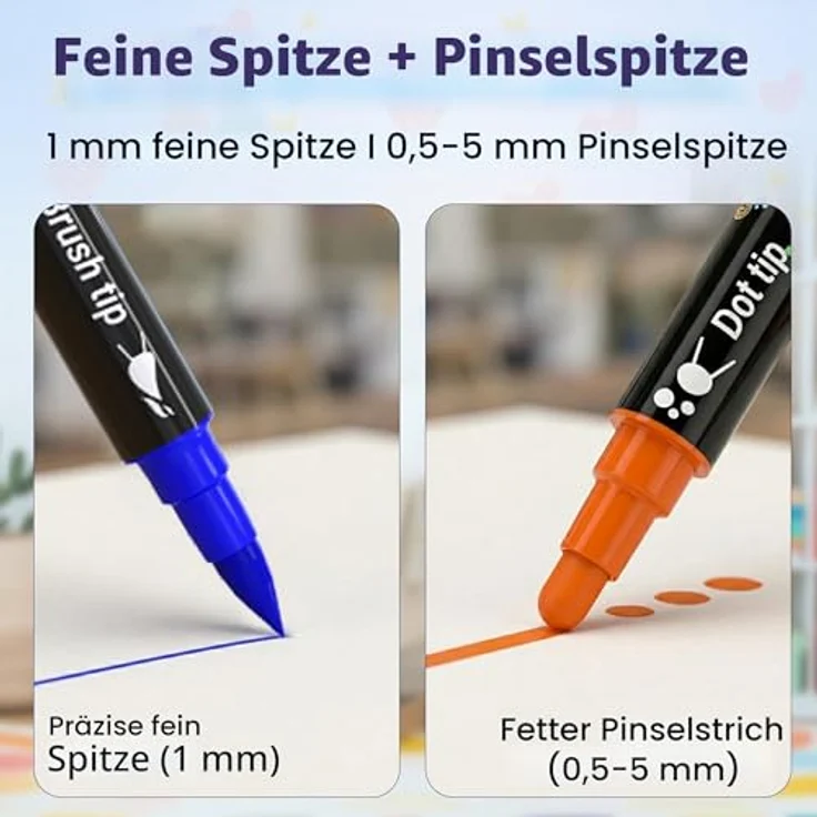 Desire Deluxe Acrylfarbenstifte, ungiftig auf Wasserbasis, wasserfest, 12 leuchtende Farben für Stein, Keramik, Glas, Holz, Porzellan, mit umkehrbarer runder Stiftspitze – Bild 5