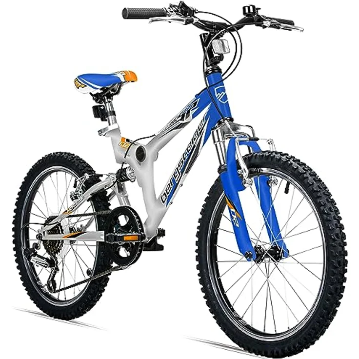 Bergsteiger Montreal 20, 24 Zoll Kinderfahrrad, geeignet für 6,7, 8, 9, 10, 11, 12, 13 Jahre, Shimano 18 Gang-Schaltung, Mountainbike mit Vollfederung, Jungen-Fahrrad, Mädchen-Fahrrad – Bild 1