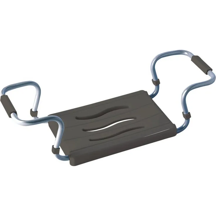 MSV Badewanneneinhängesitz, ausziehbar 50-70 cm, belastbar bis 150 kg, Sitzfläche 36 x 26 cm, Aluminiumgestell, schwarz