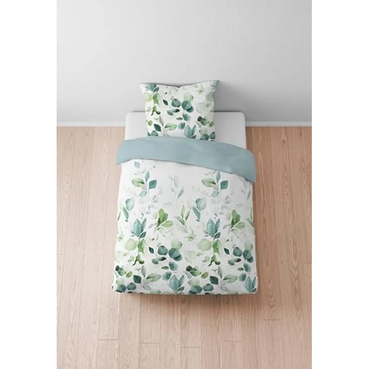 biberna 0474492 Tencel Bettwäsche FLORAL aqua, 100% Lyocell, nachhaltig und langlebig – Bild 5