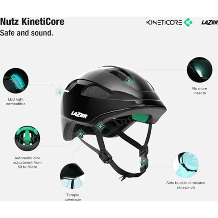 LAZER Nutz 2.0 KinetiCore Kinderfahrradhelm, leichter Unisize Helm mit Sicherheits-Technologie und tiefem Schläfenschutz, Weltraum Design – Bild 3