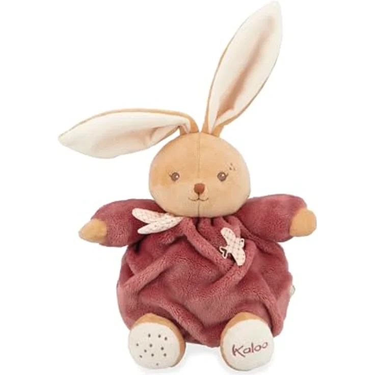 KALOO Schmusetuch Hase Bordeaux 17cm, ultraweiches Plüschtier, ideal für kleine Hände, perfektes Geschenk zur Geburt – Bild 2