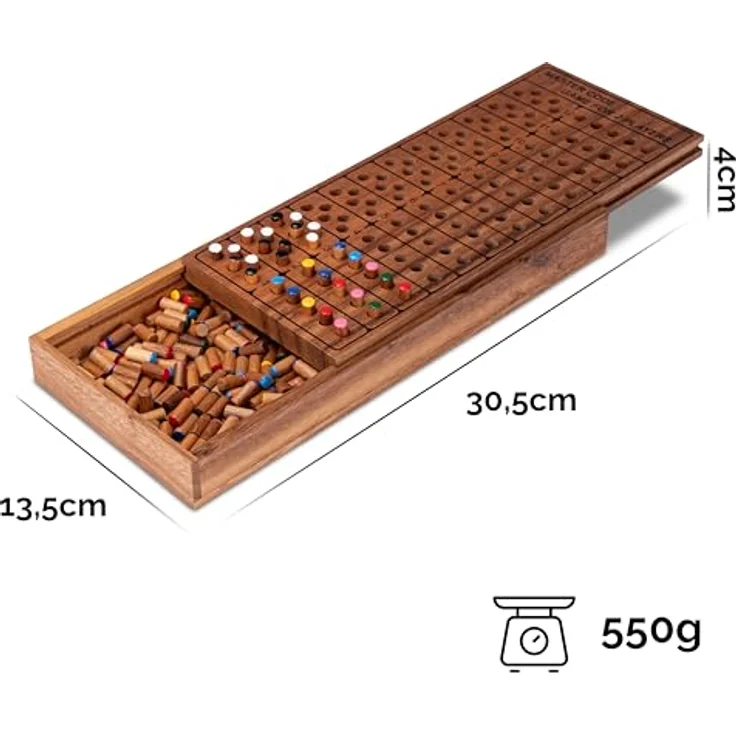 Logoplay Code Finder, Brettspiel für 2 Spieler, Spielfeld 21 x 12 cm, 5 Farben, 12 Lösungsreihen aus Samena Holz – Bild 2