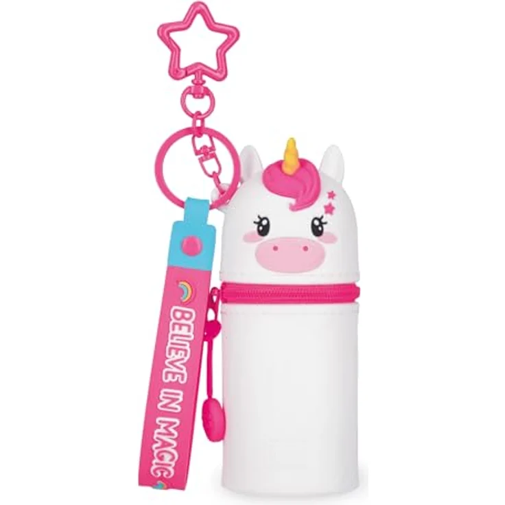Legami Mini-Geldbörse Kawaii Unicorn, Silikon mit Schlüsselanhänger, Karabinerhaken, Spirale und Handschlaufe, 5 x 12 x 5 cm – Bild 1