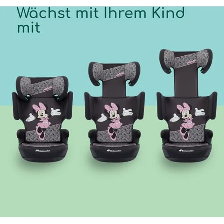 bebeconfort Road Safe i-Size, Kindersitz für 3,5–12 Jahre (100–150 cm), leichgewichtige Fahrzeuggurtbefestigung, Disney - Authentic Minnie – Bild 3
