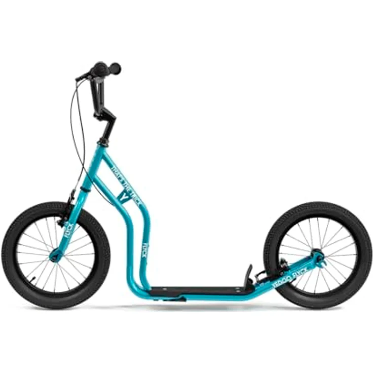 Yedoo Flyck Scooter für Kinder ab 8 Jahren, Luftreifen 16/16, Ständer Blau – Bild 3