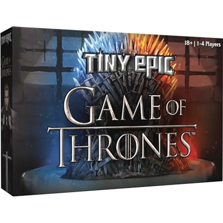USAopoly Tiny Epic Game of Thrones Board Game, Strategisches Brettspiel für 1-4 Spieler, 60+ Min Spielzeit, mit Miniaturen, benutzerdefinierten Würfeln, Metallmünzen und Holzkomponenten