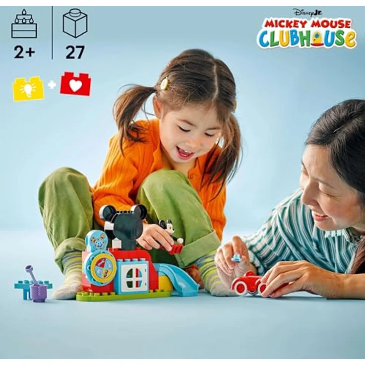 LEGO DUPLO 10454 Mickys Clubhaus und Auto, 27-teiliges Bauspielzeug für Kleinkinder ab 2 Jahren, mit Rutsche und Supercomputer – Bild 3