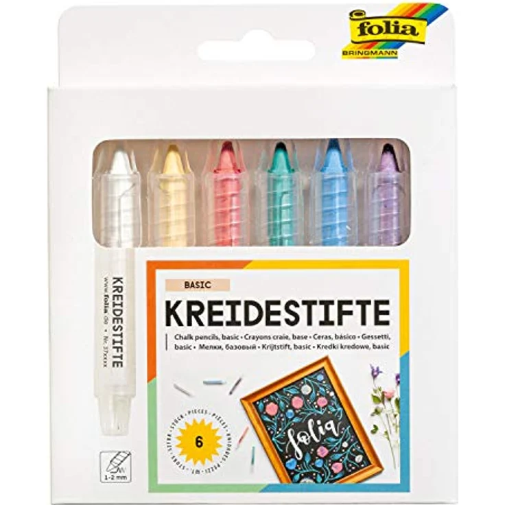folia - Kreidestifte 6er-Set bunt sortiert – Bild 2