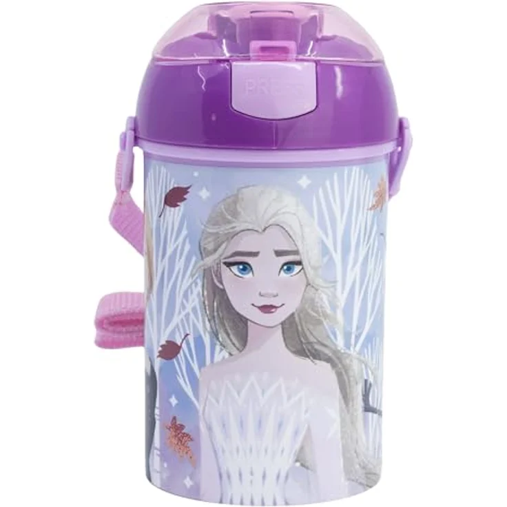 Stor Wiederverwendbare Flasche Robot Pop Up mit Strohhalm, 450 ml, Frozen Autum Leaves, BPA-frei, offizielles Lizenzprodukt – Bild 3