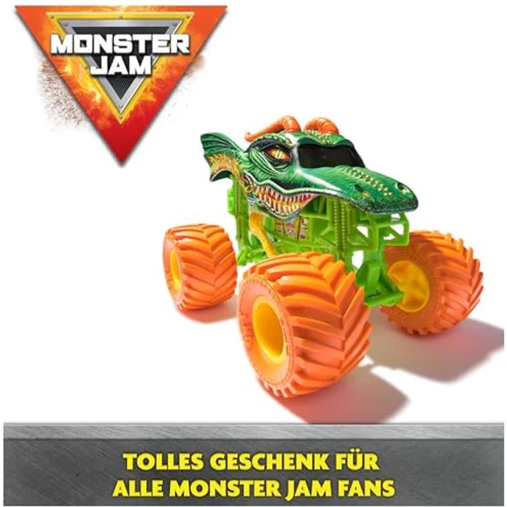 Monster Jam Dragon Monster Truck, detailreiches Metall-Spritzguss-Fahrzeug im Maßstab 1:24 mit funktionierender Federung und BKT-Gummireifen, Spielzeug für Kinder ab 3 Jahren – Bild 3
