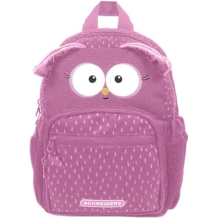 Schneiders Pixie the Owl, Kindergartentasche aus recyceltem Material, violett, mit verstellbaren Schultergurten und Reißverschluss-Hauptfach