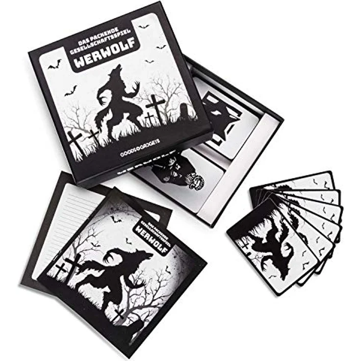 Original Werwolf Kartenspiel Deluxe Partyspiel mit Erweiterung - Werwölfe Rollenspiel Klassiker - 45 Karten Edition mit 30 verschiedenen Charakteren! DEUTSCHE Version – Bild 5
