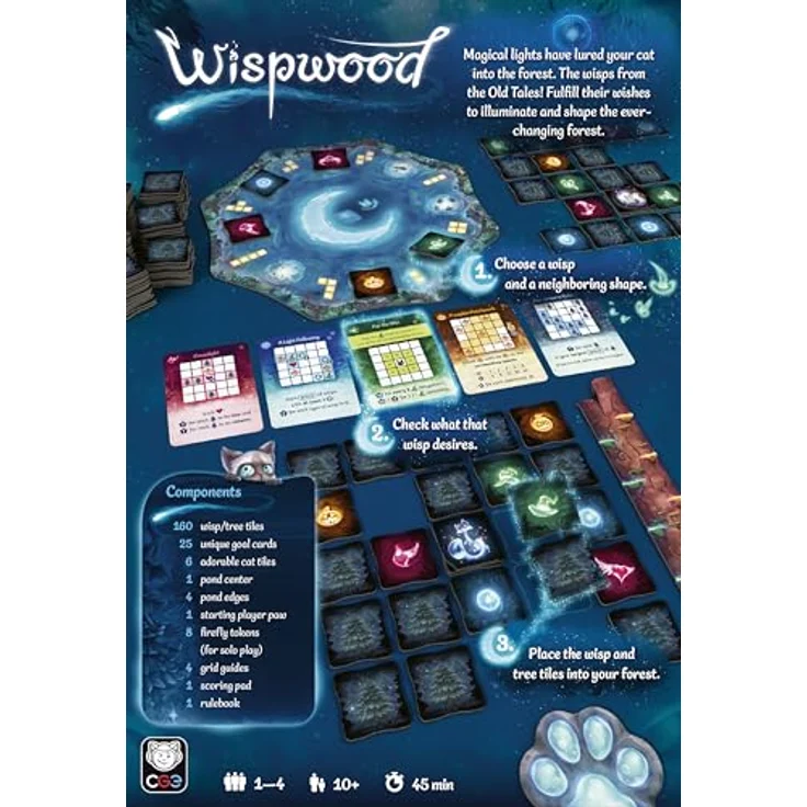 Czech Games Edition Wispwood, Brettspiel mit einzigartigen Wisp-Kacheln und Polyomino-Formen – Bild 4