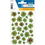 HERMA 5438 Glück Sticker für Kinder, Kleeblätter (93 Aufkleber, Papier, matt) selbstklebend, permanent haftende Motiv Etiketten für Mädchen und Jungen, bunt