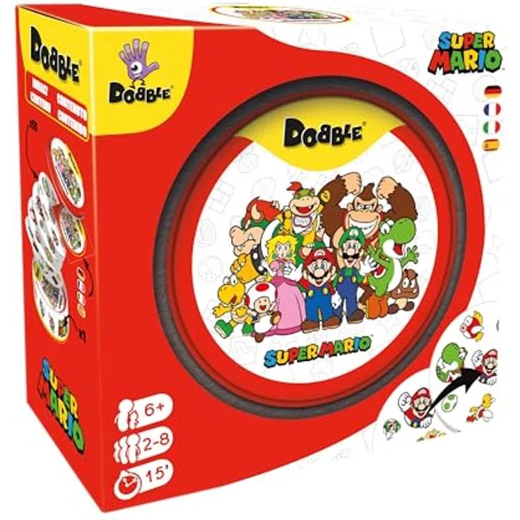 Zygomatic Dobble Super Mario, Familienspiel Kartenspiel, 2-8 Spieler, Ab 6+ Jahren, 15 Minuten, Deutsch, Mehrsprachig - Preisvergleich – Bild 1