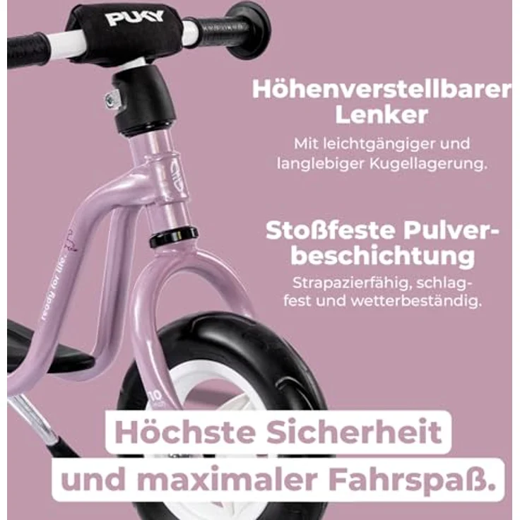 PUKY LR M Pearl Pink Laufrad ab 2 Jahre mit Sicherheitslenkergriffen & höhenverstellbarem Sattel – Bild 5