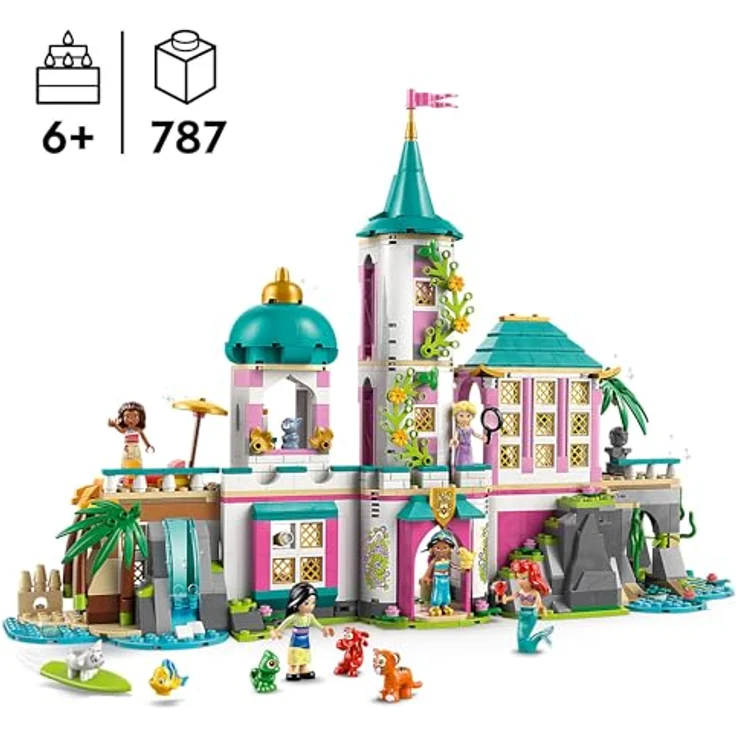 LEGO Disney Princess 43267 Prinzessinnenschloss mit Haustieren, 787 Teile, dreigeschossig, mehrfarbig, inkl. 10 Mini-Figuren – Bild 2