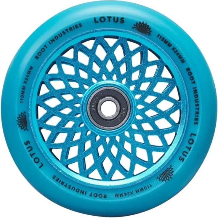 Root Industries Stuntscooter Root Industries Lotus Stunt-Scooter Rolle 110mm Radiant Blau/PU Blau, Leichtgewichtige Hollowcore Design-Räder