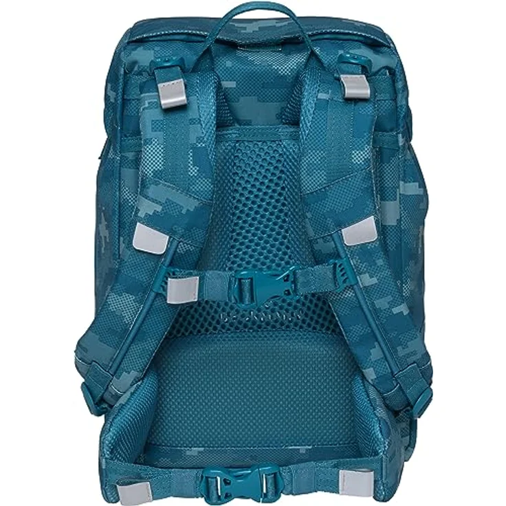 Beckmann Schulranzen Classic (6tlg., blau) mit Sportrucksack, Federmäppchen, Schlamperrolle, inkl. Buttons und wasserdichtem Innenfach – Bild 4