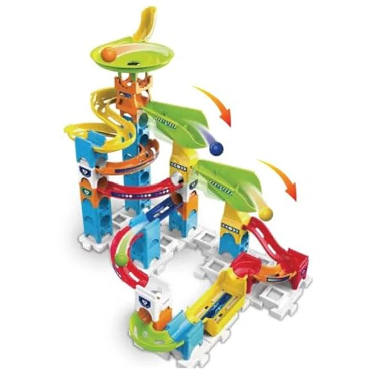 Vtech Marble Rush Double Drop Set, 47 Stück (950-529632) - Kugelbahnspielzeug mit 47 Teilen