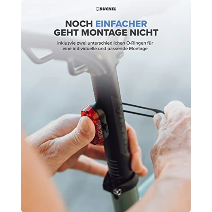 Büchel Fahrrad Rücklicht LED Aufladbar mit Bremsanzeigefunktion - StVZO zugelassen I Ebike, hinten, schwarz – Bild 5