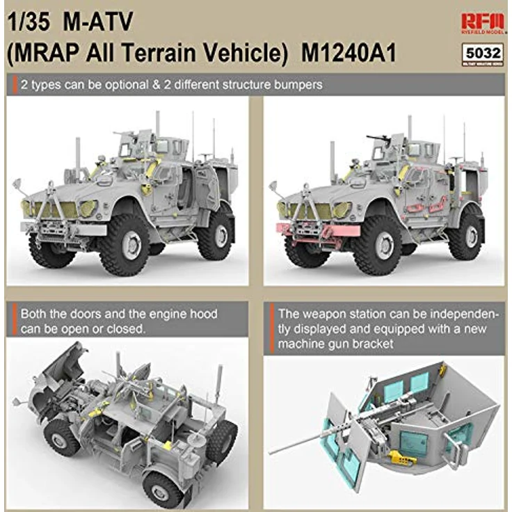 Rye Field Model M-ATV (MRAP ALL TERRAIN VEHICLE) M1024A1, Detailliertes Modellfahrzeug mit authentischer Nachbildung und robustem Design – Bild 3