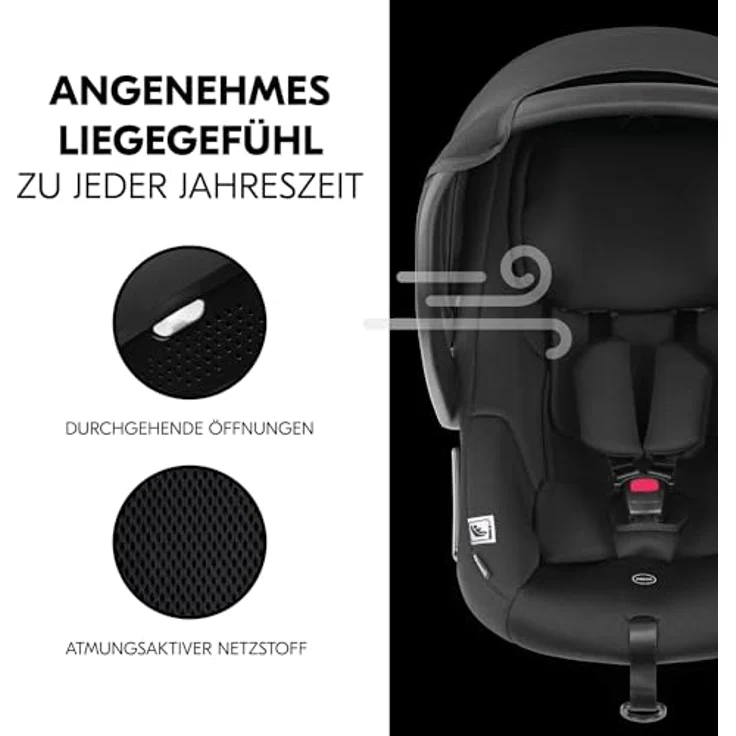 Hauck Babyschale Drive N Care, i-Size, mit Base und Neugeborenen-Einlage, grau – Bild 6