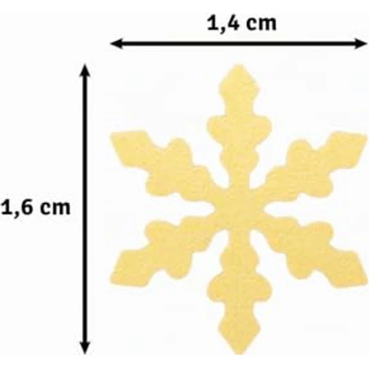 Vaessen Creative Motivstanzer Schneeflocken, 1.4 x 1.6 cm, für Bastelpapier und Scrapbooking, Weiß-gold – Bild 3