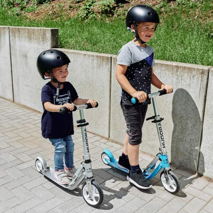 HUDORA Little BigWheel Scooter - Stabiler Aluminium-Roller für Kinder ab 3 Jahren - Höhenverstellbar & zusammenklappbar - Geeignet für bis zu 100kg - Cityroller mit großen Reifen – Bild 2