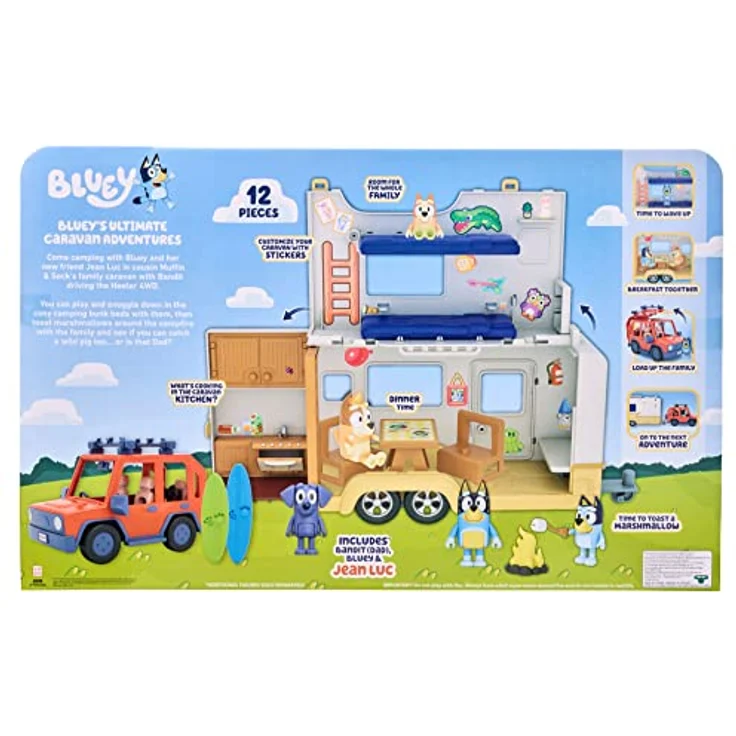 Bluey Family Cruiser & Caravan Playset, Familiens 4WD mit Campingvogn für kreatives Spielen – Bild 3