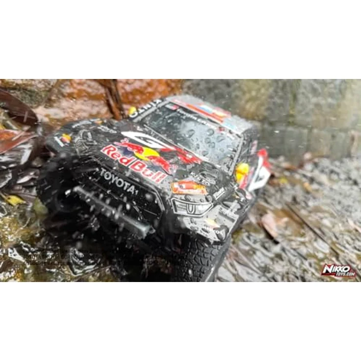 Nikko RC ProTrucks Toyota GAZOO Racing Dakar 2024 MORAES, 33 cm, Geländewagen mit splash- und dust-proof Chassis, 2.4GHz Fernsteuerung, 40m Reichweite, USB aufladbar, schwarz, für Kinder ab 6 Jahren – Bild 2