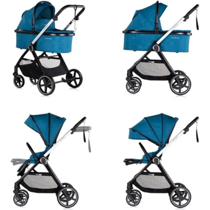 Chipolino Kombikinderwagen 3 in1 Marbella blau, mit Fußabdeckung und i-Size Babyschale – Bild 3