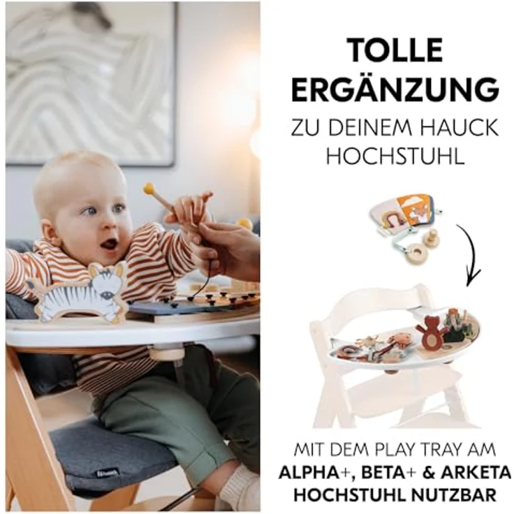 Hauck Play Reading S Animals, Greifspielzeug für Hochstühle zur Förderung der Sinne und Hand-Auge-Koordination – Bild 3