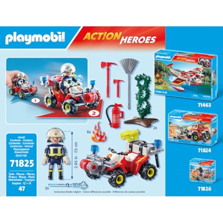 Playmobil Action - Action Heroes Fire Department Quad - 71825, Kinderspielzeugfahrzeug für Feuerwehrabenteuer – Bild 2