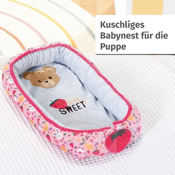 BABY Born Baby Nest für 36 cm und 43 cm Puppen, 835821 Zapf Creation, Rosa – Kuscheliges Nestchen mit flexibler Bespielbarkeit und verspieltem Design – Bild 2