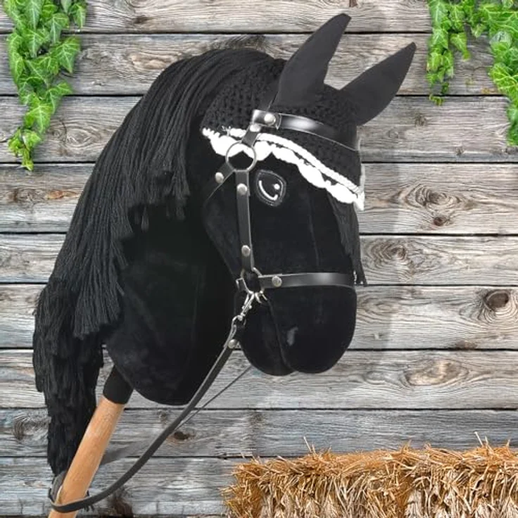 Hobby Horse Land Black Star A3, Steckenpferd mit Trense und Set, Schwarz, langlebige Materialien für aktives Spielen – Bild 5